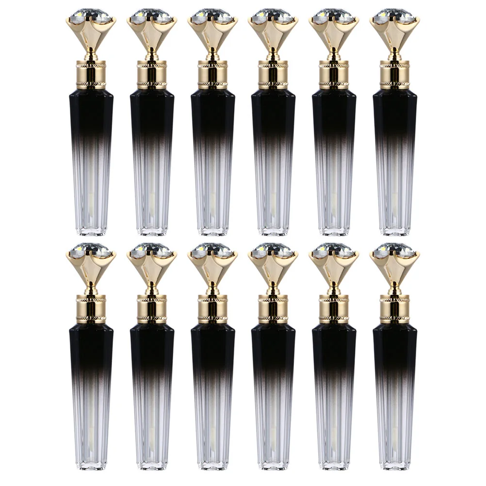 

12pcs Diamond Shaped Lipstick Samples Containers Empty Mini Lip Gloss Tube