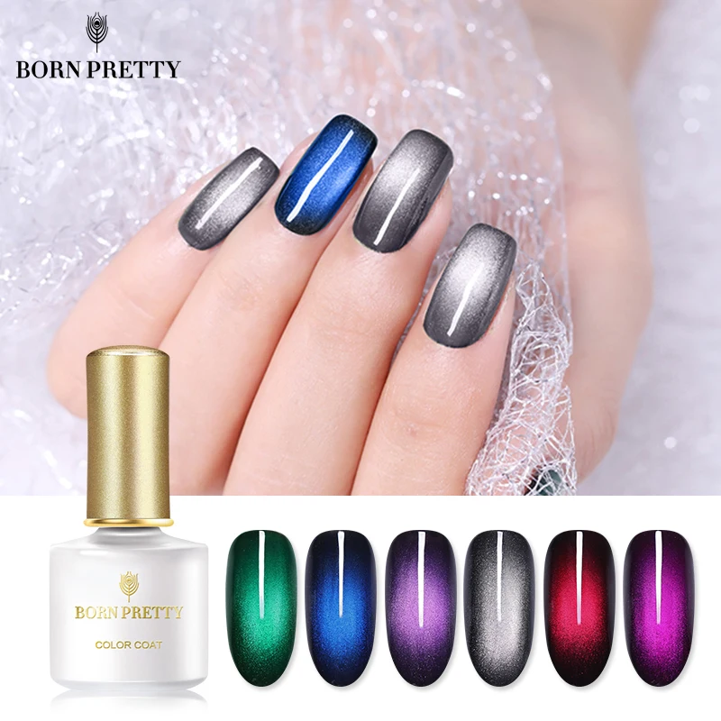 BORN PRETTY 6 мл гламурный Гель-лак для ногтей с эффектом «кошачий глаз» лак Shimmer UV Soak Off Гель-лак для использования с магнитом лак на черной основе