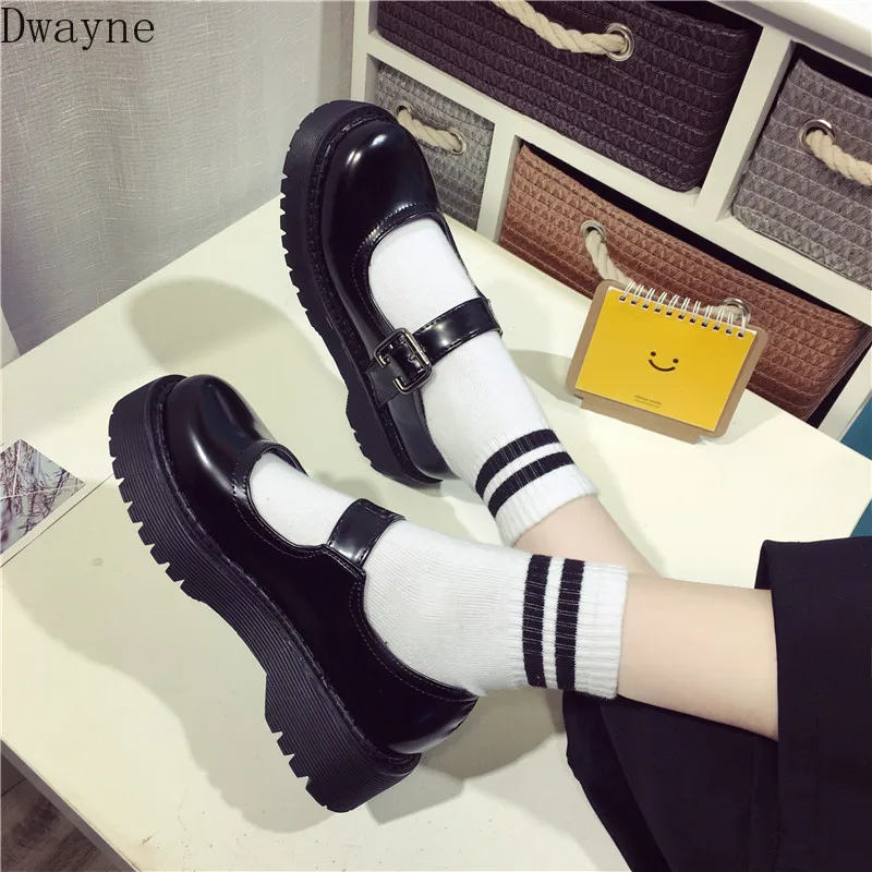 Обувь на плоской подошве в Корейском стиле ретро английском с рифленой подошвой