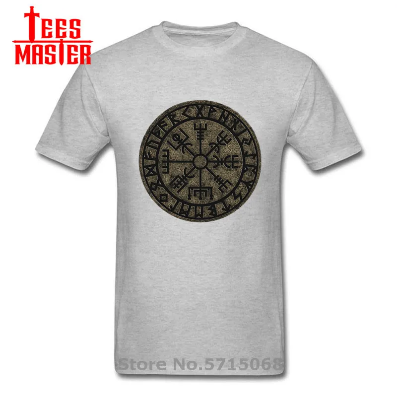 Тотем футболки Vegvisir Futhark руны навигатор валгаллы Odin Для мужчин круглый вырез