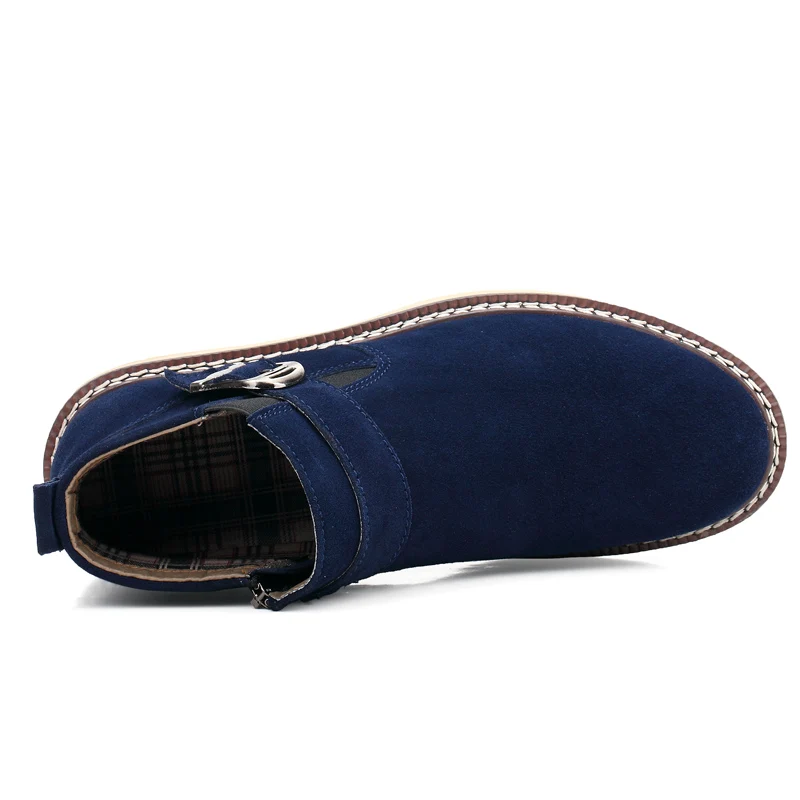 Мужские уличные ботинки челси JUNJARM Черные ботильоны из натуральной кожи теплая