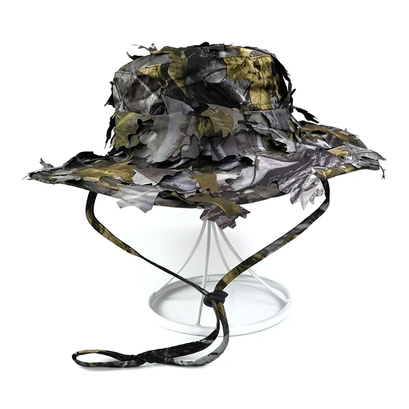 

Camouflage Hat with Bionic 3D Real Tree Leaf Hunting Cap Fishing Hat for Outdoors Leaf Hat Jungle Camouflage Hat