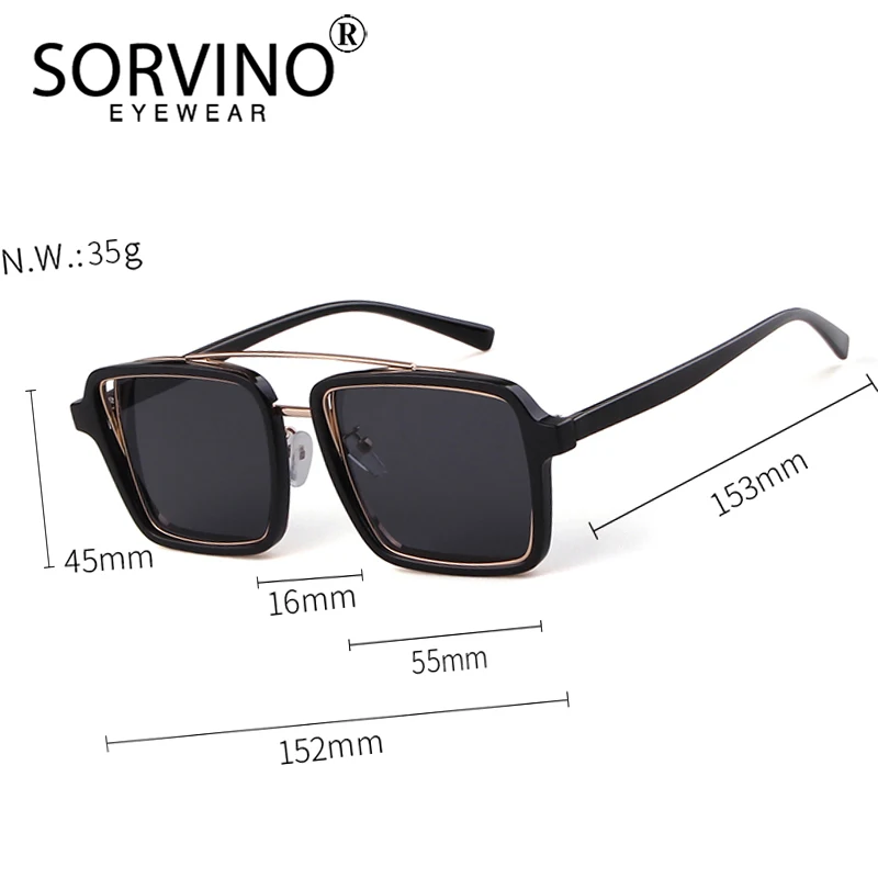 Женские и мужские солнцезащитные очки SORVINO квадратные большого размера в стиле