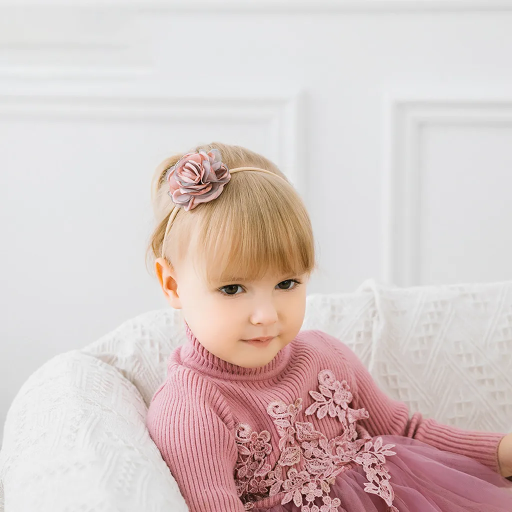 Цветочная эластичная повязка на голову тюрбан обертывания Детские нейлоновые