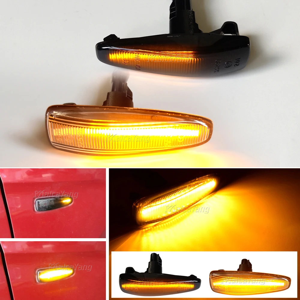 

2Pieces Dynamic Turn Signal Sequential Blinker Amber LED Side Marker Light For Mitsubishi Lancer Evo X Mirage Outlander Sport