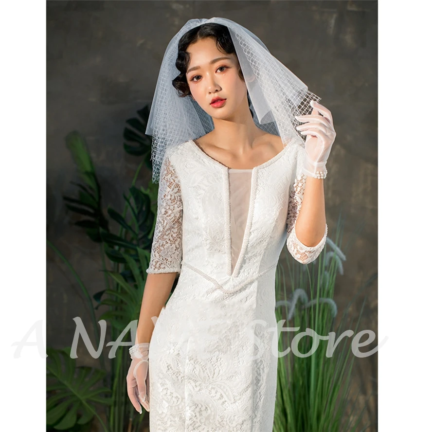 Короткие Свадебные фаты для невест невесты с расческой Румяна 4 слоями белого