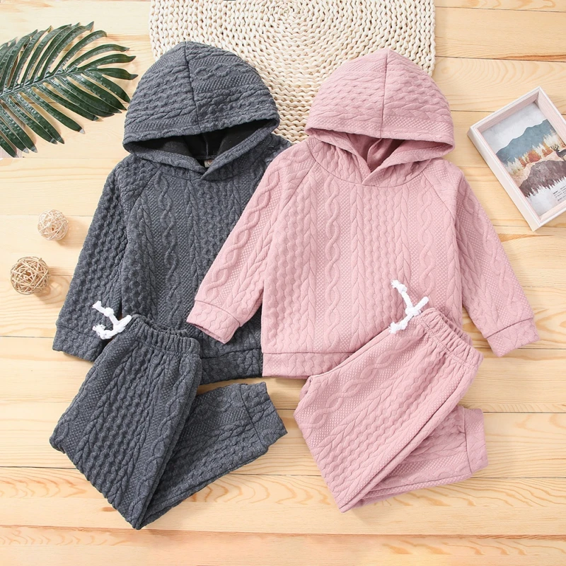 

Girls Boys Suit Baby Boys Girls Clothing 2021 Sets Winter knitting Pullover Sweater+Pants Infant Knit