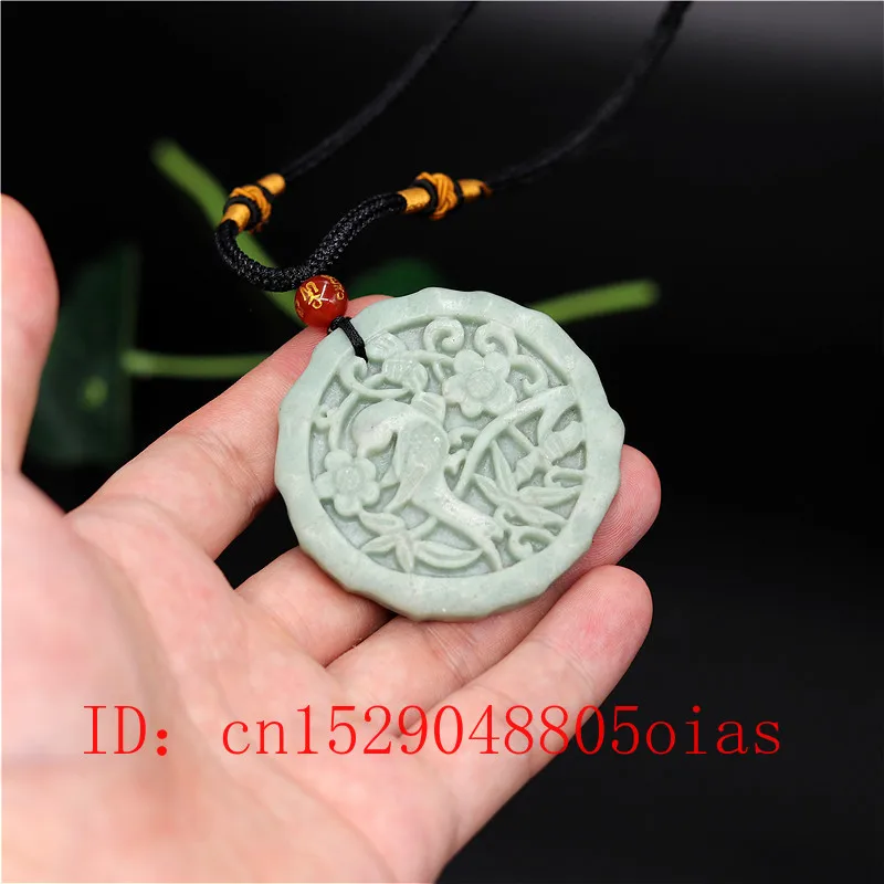 Натуральный белый зеленый китайский Нефритовый Цветок Птица кулон ожерелье