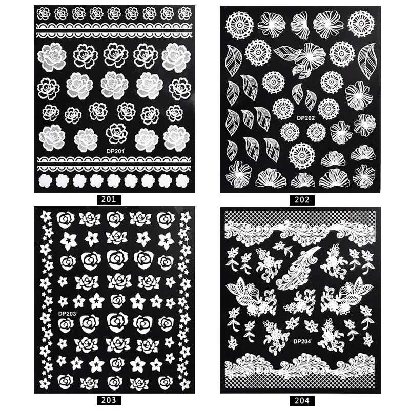 Популярные стильные новые наклейки для ногтей пластиковые 3 d стерео белые |