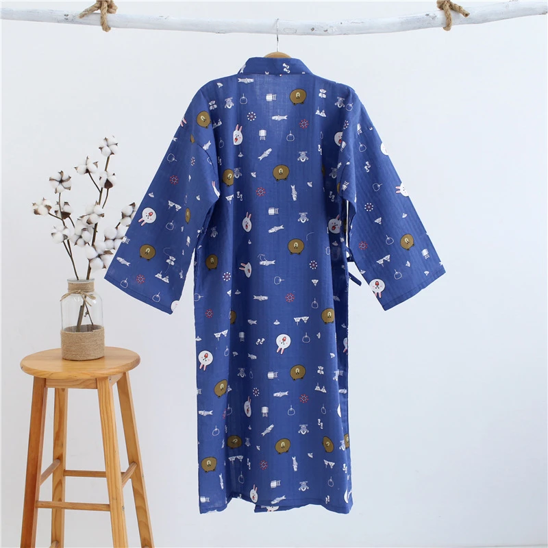 Халат-кимоно Женский из 100% хлопка хлопковый Пижамный кардиган повседневная