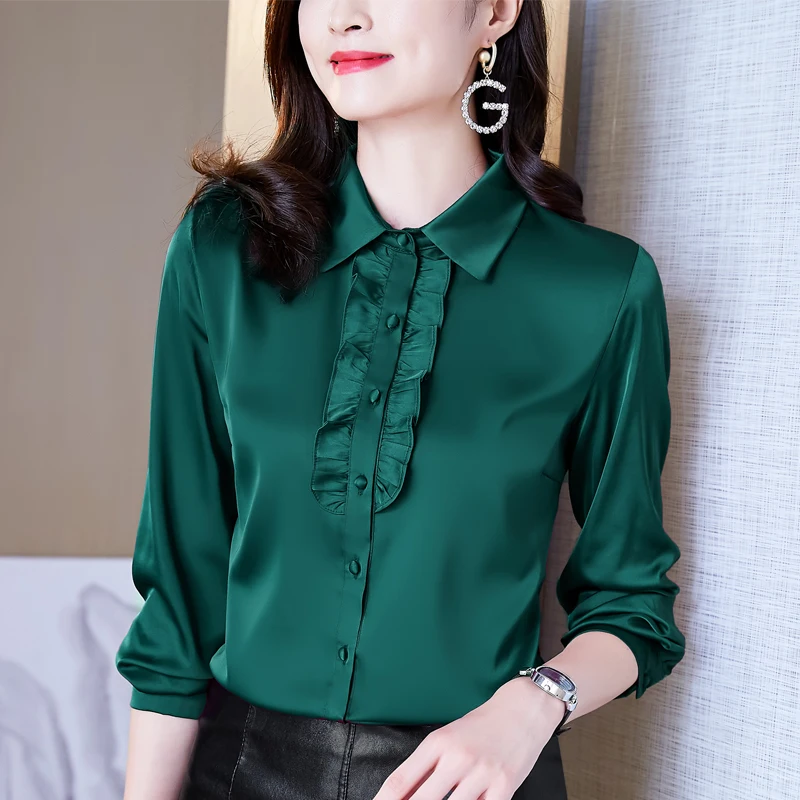 Блузка женская морозовая в Корейском стиле модная винтажная рубашка с длинным