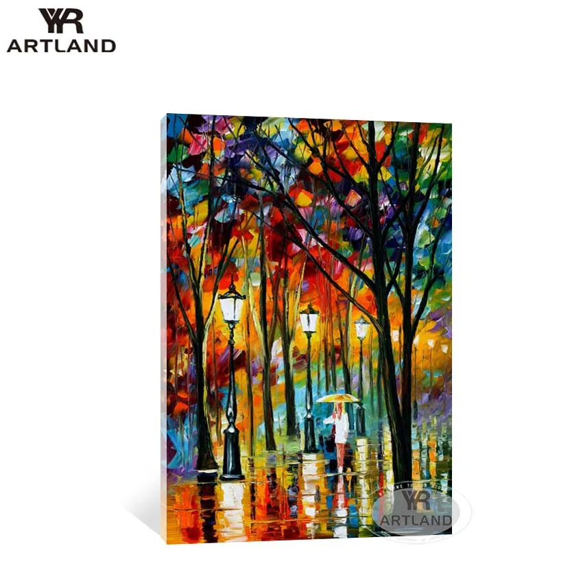 Толстая масляная живопись уличный пейзаж ручная работа акриловая картина маслом