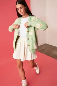 Жаккардовый трикотажный кардиган TWOAW21HI0476