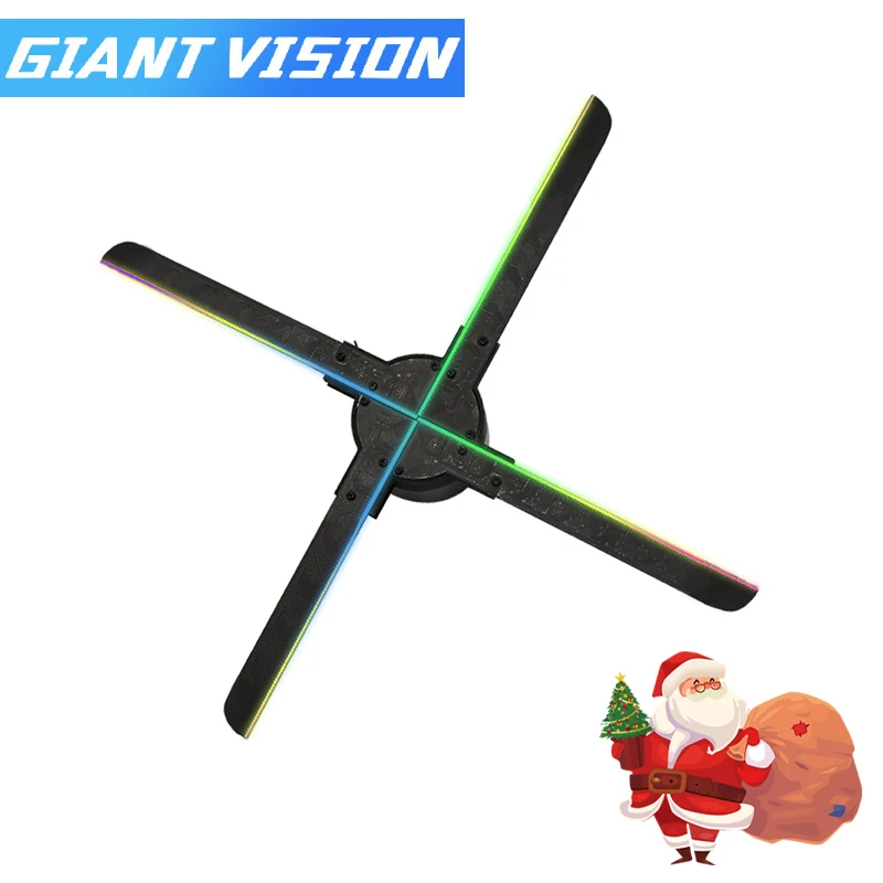 Christmas Exclusive New Wifi 3d Holographic Projector Fan Control Holographic Display Screen 512leds Party Decorations Hologram