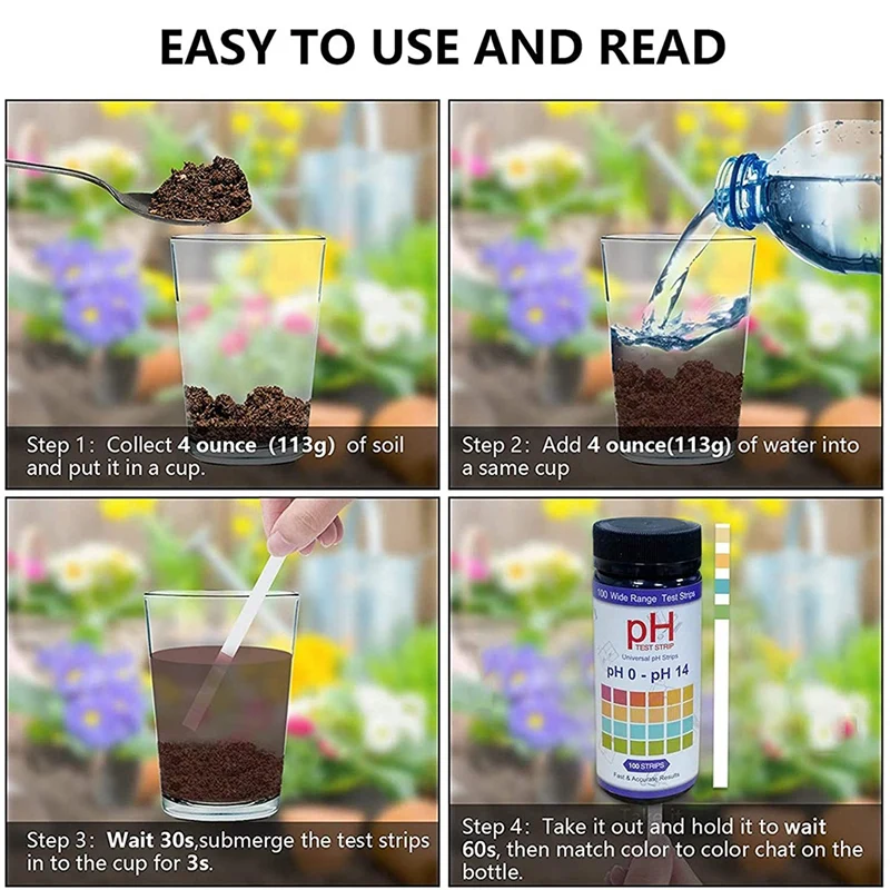 

Soil PH Test Strips 200 Strips Soil Tester 0-14 PH Soil Test, Soil PH Test Strips, Plant Tester for Soil, PH Test Strips