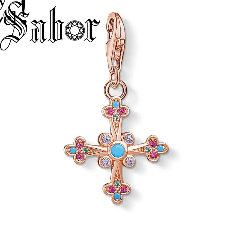 Викторианский крест подвески для женщин богато украшенный серебряный цвет