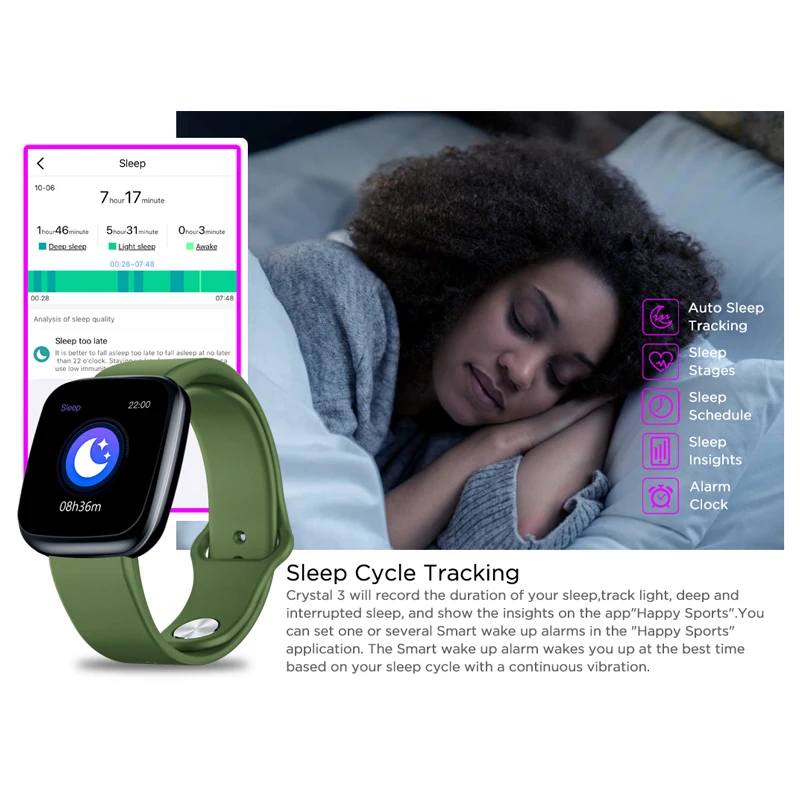 

Long Battery Life Zeblaze Crystal 3 Smartwatch IPS Color Display Smart Watch WR IP67 Heart Rate Blood Pressure