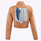 Атака на Титанов куртка пальто Shingeki no Kyojin Легион Косплей костюмы вышивка куртка пальто плащ кожаный фартук