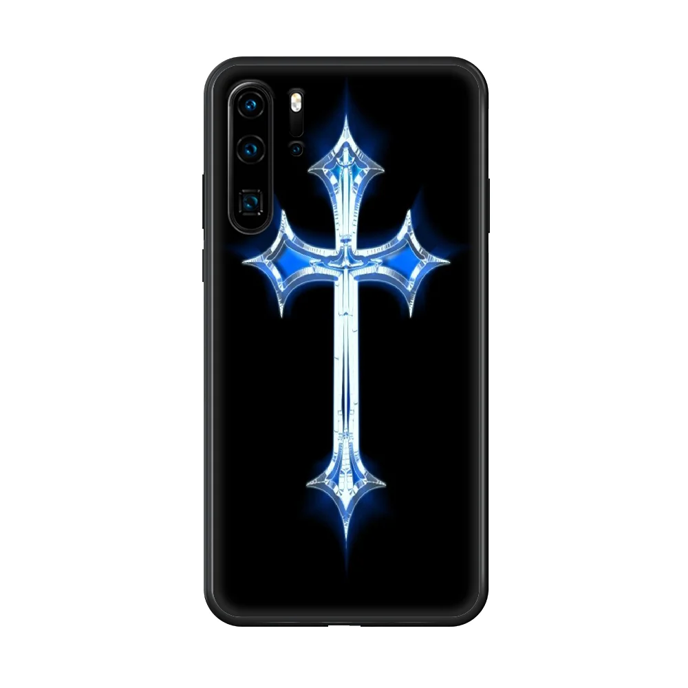 

Christian Jesus, the Cross Phone case For Huawei P 30 10 20 40 Lite Smart Z Pro 2019 black cell cover luxury funda 3D bumper