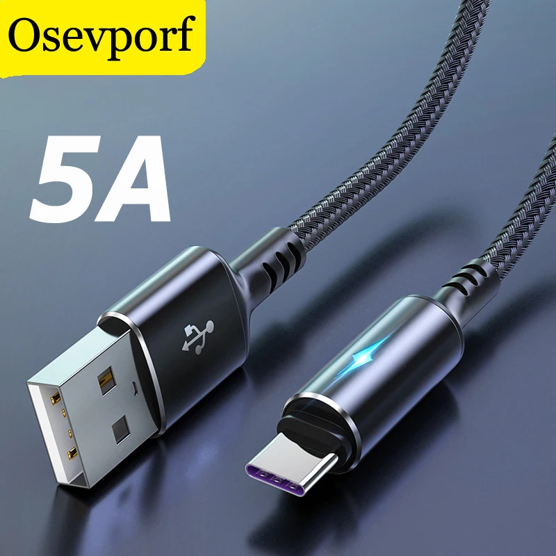 

USB C Cable Super Fast Charger Data Sync Transfer Line Cell Phone Charge Cord Type-c Weave Cable For Xiaomi Oppo Smartphone Wire