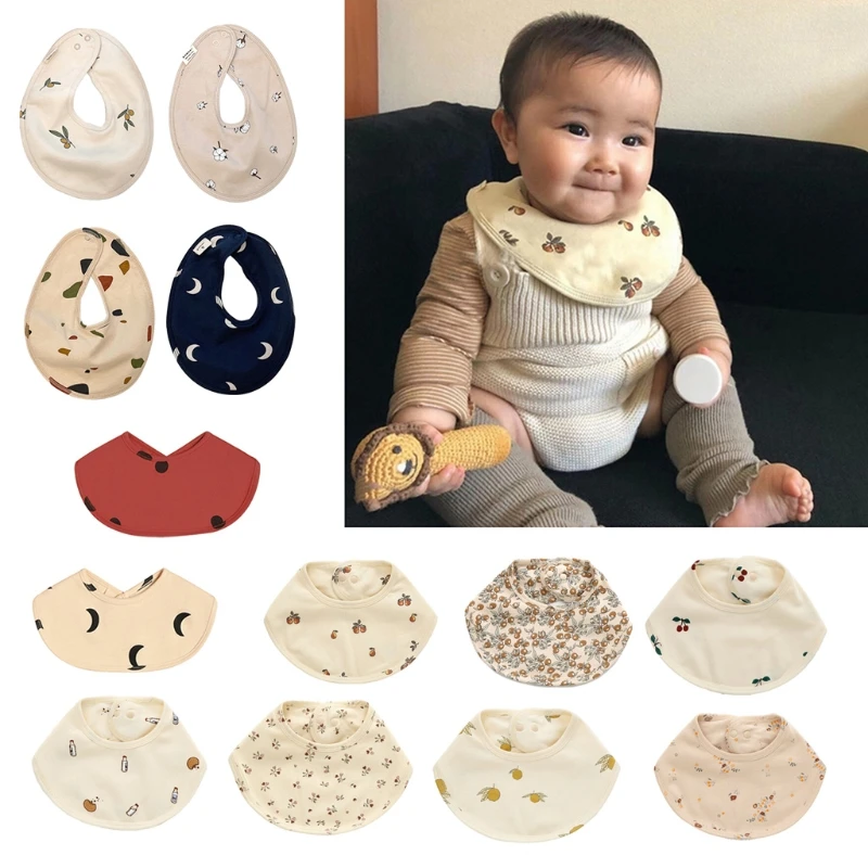 

Cartoon Printed Burp Cloth Baby Feeding Bib Double Layers Cotton Saliva Towel