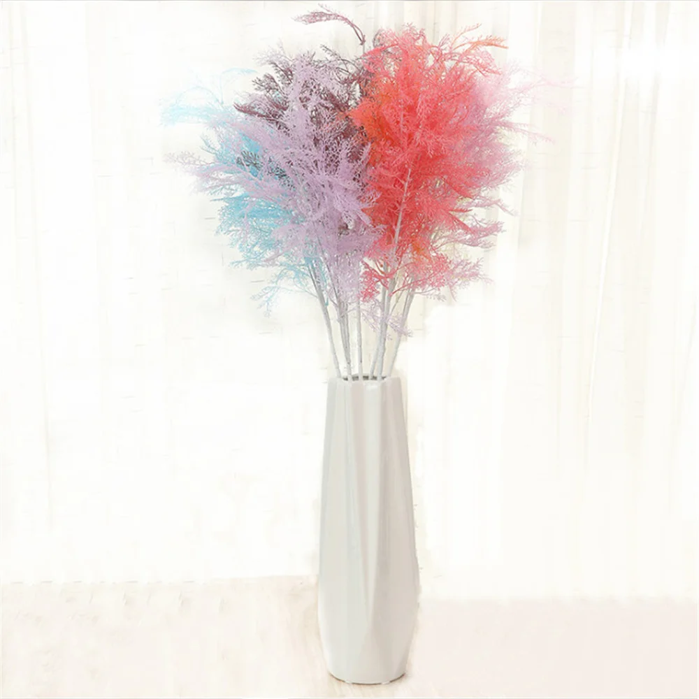 

97cm 6-branched Simulation Phoenix Grass Mist Plastic Grass Wedding Scene Layout Hotel Family Party Holiday Decoration Cheap