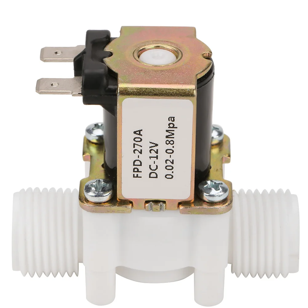 12V G1/2 &quotNC FPD-270A пластиковый Электрический Впускной соленоидный водяной клапан