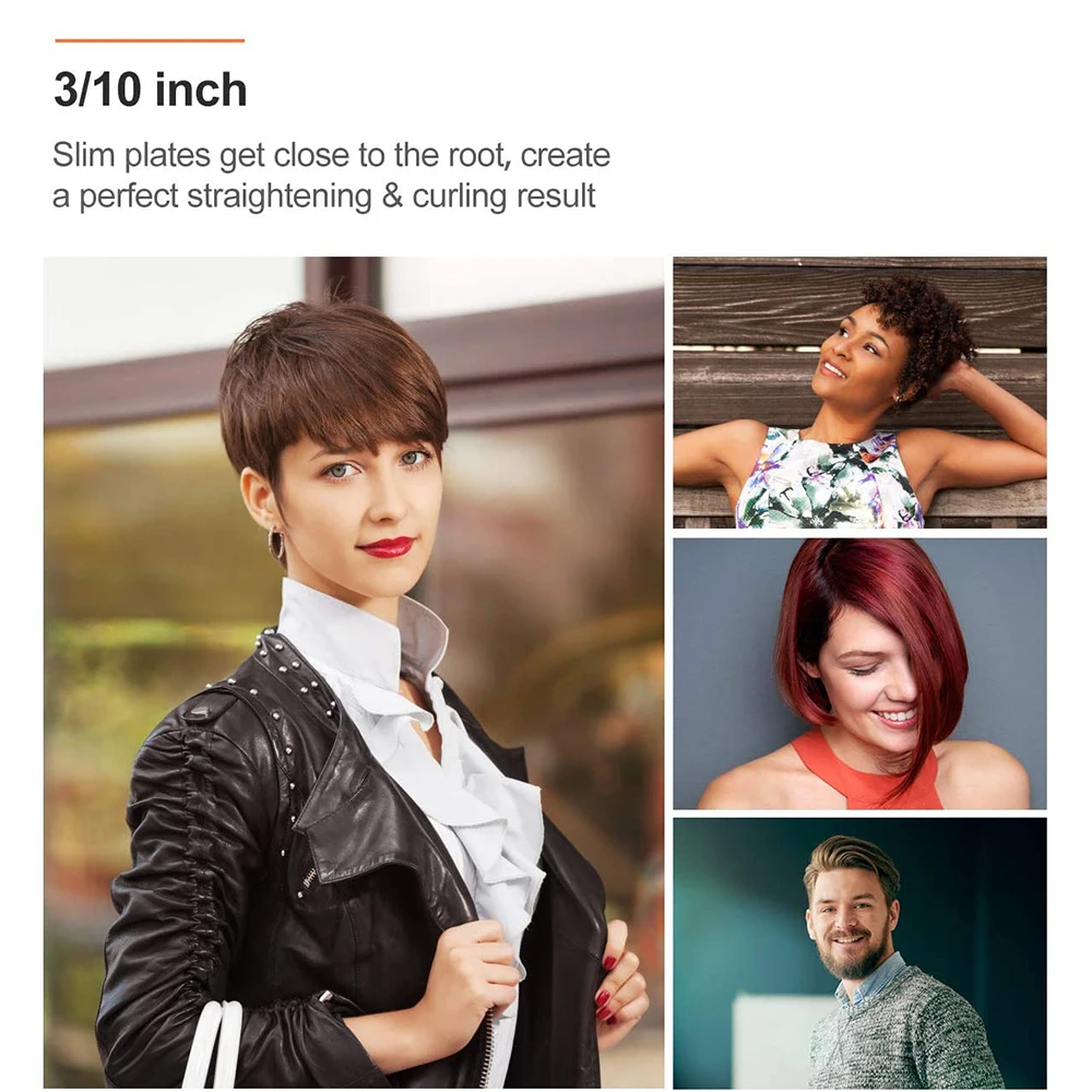 

Ultra Thin Hair Straightener & Curler Professional Ceramic Professional Flat Iron For Short Hair Women And Men Fast Styling Tool