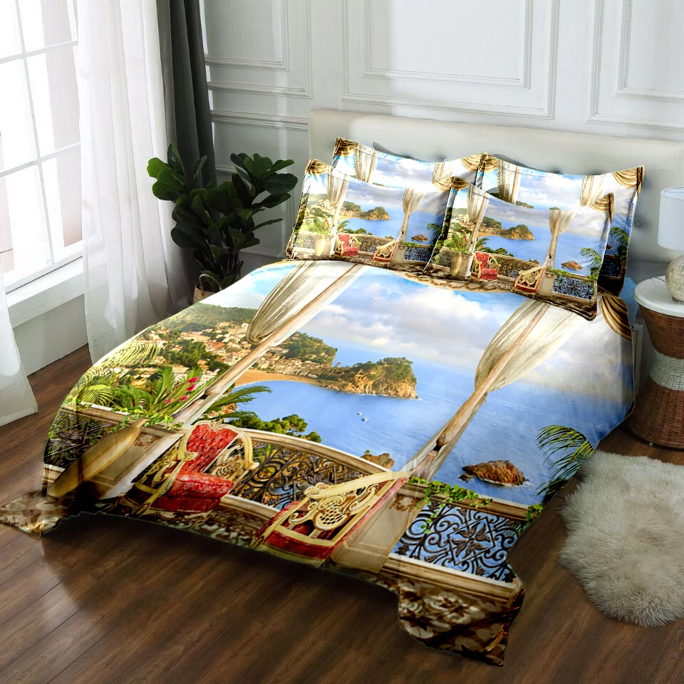 

Комплект постельного белья с принтом, 3 шт.