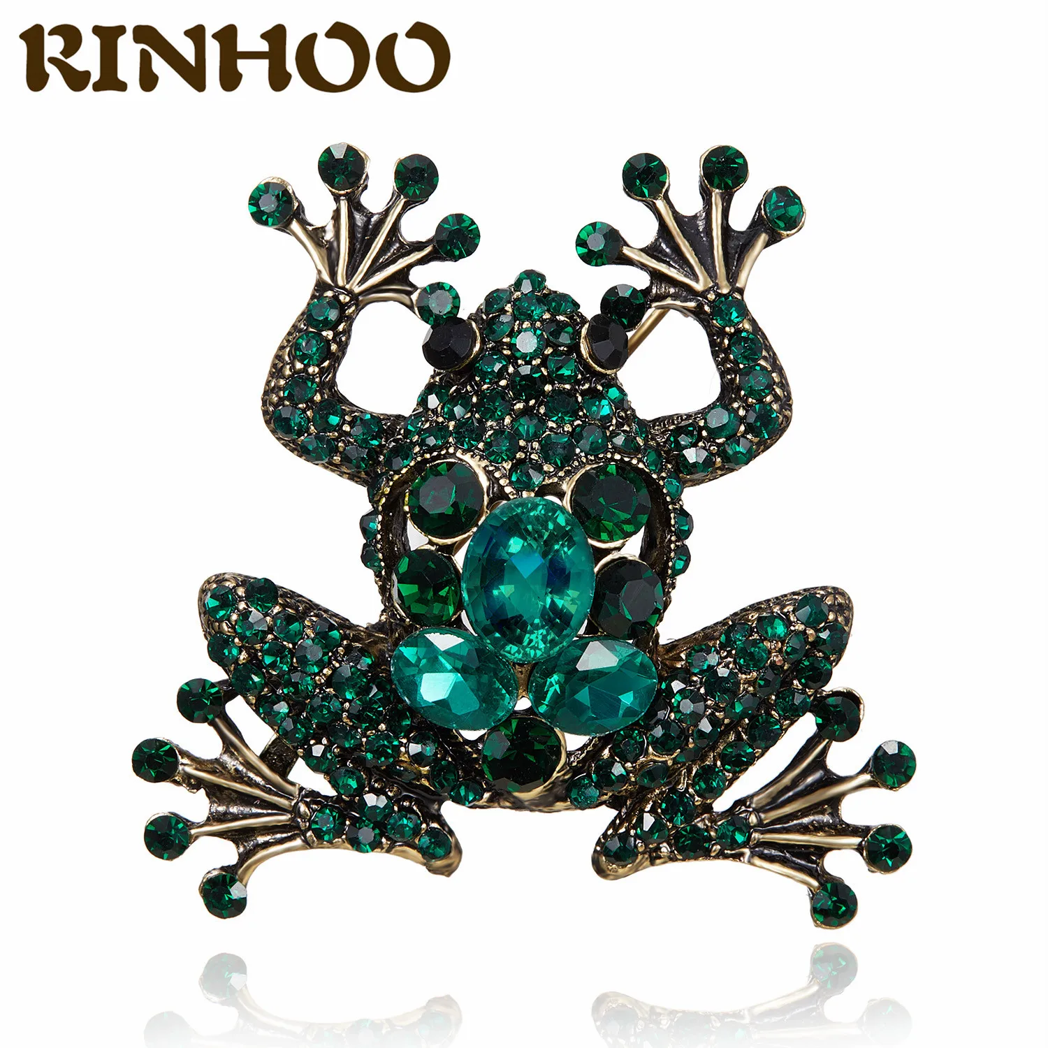 Роскошная винтажная Броши лягушка с кристаллами для женщин Прекрасная зеленая