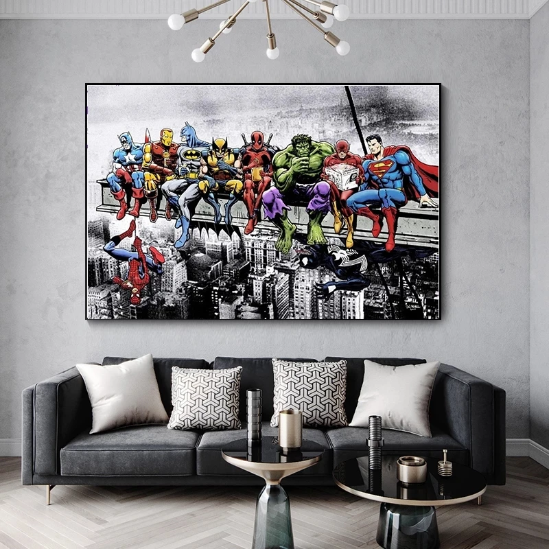 

Marvel Home Decoration Superhero Poster Wall Art Avengers Canvas Prints Painting Pictures For Living Room Modular No Framework
