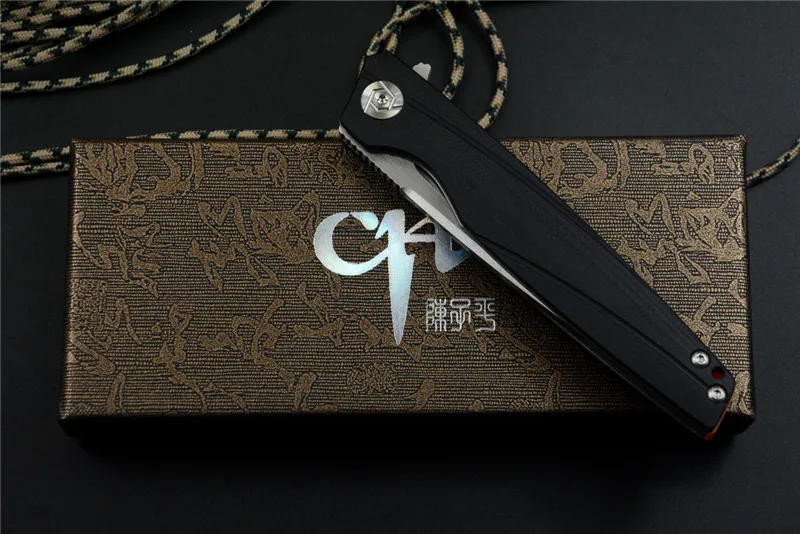 CH CH3007G10 Drop Point D2 атласное лезвие с шарикоподшипником Flipper G10 Ручка Выживание Охота