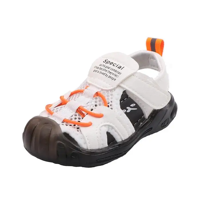 Новые летние детские сандалии унисекс брендовые с открытым носком для маленьких