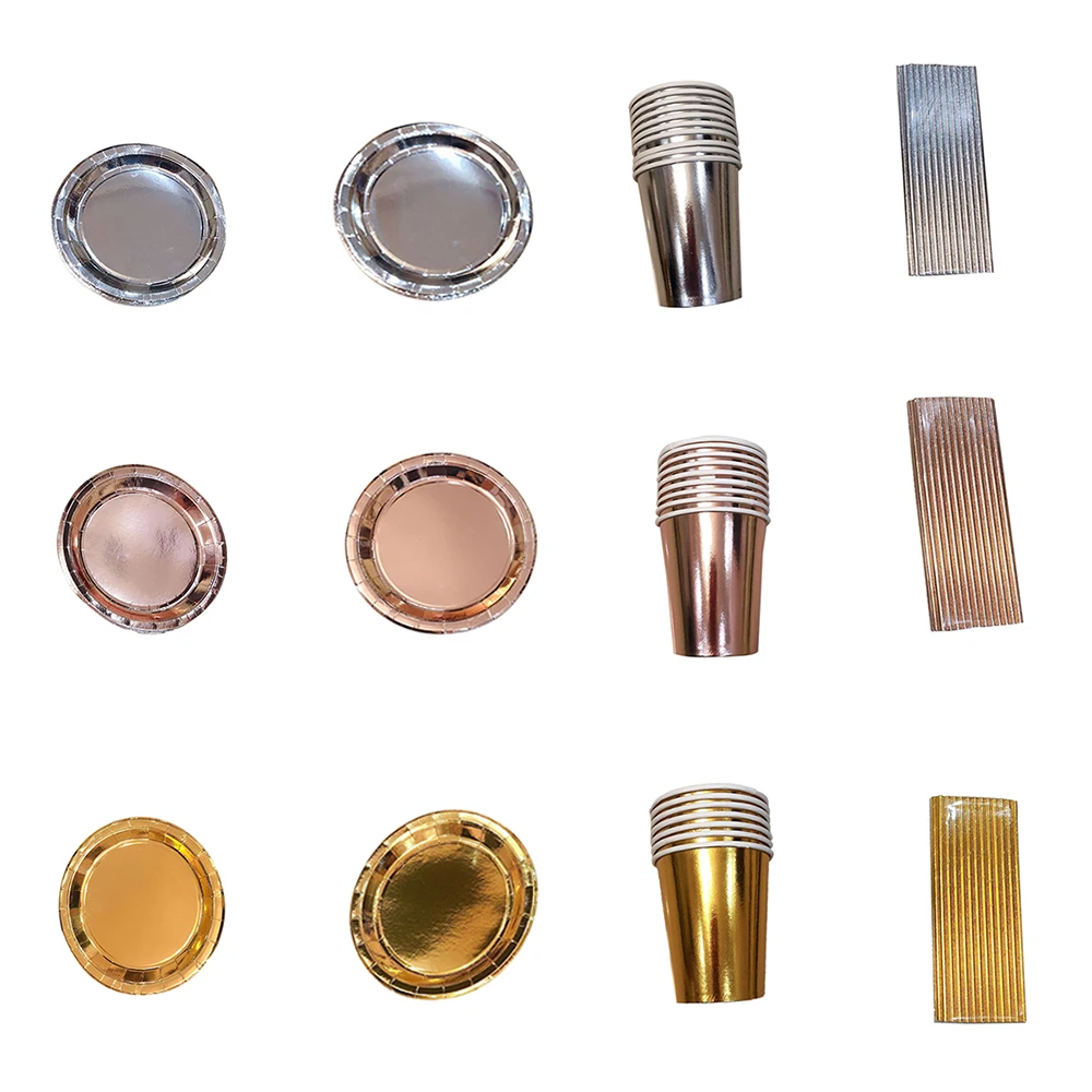 Наборы одноразовой посуды вечерние соломенные салфетки украшения на свадьбу