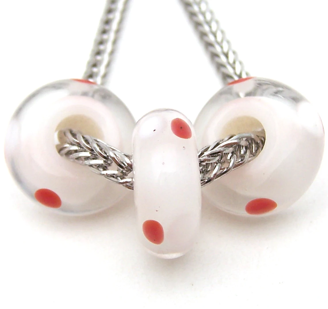 

JGLZ2603 3X 5MM Hole DIY GlassBead Murano Glass beads Fit European Charms Bracelet diy jewelry Lampwork