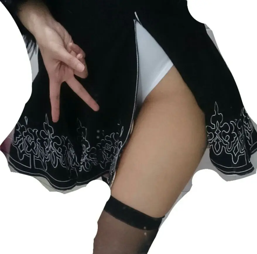Игры НИР автоматов героини 2B YoRHa нет. 2 Тип B глубокий V T Back колготки корсет нижнее