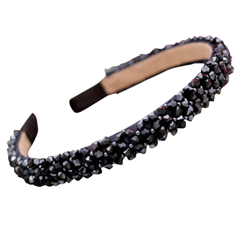 Винтажные женские Стразы лента Для Волос с хрустальными бусинами повязка обруч