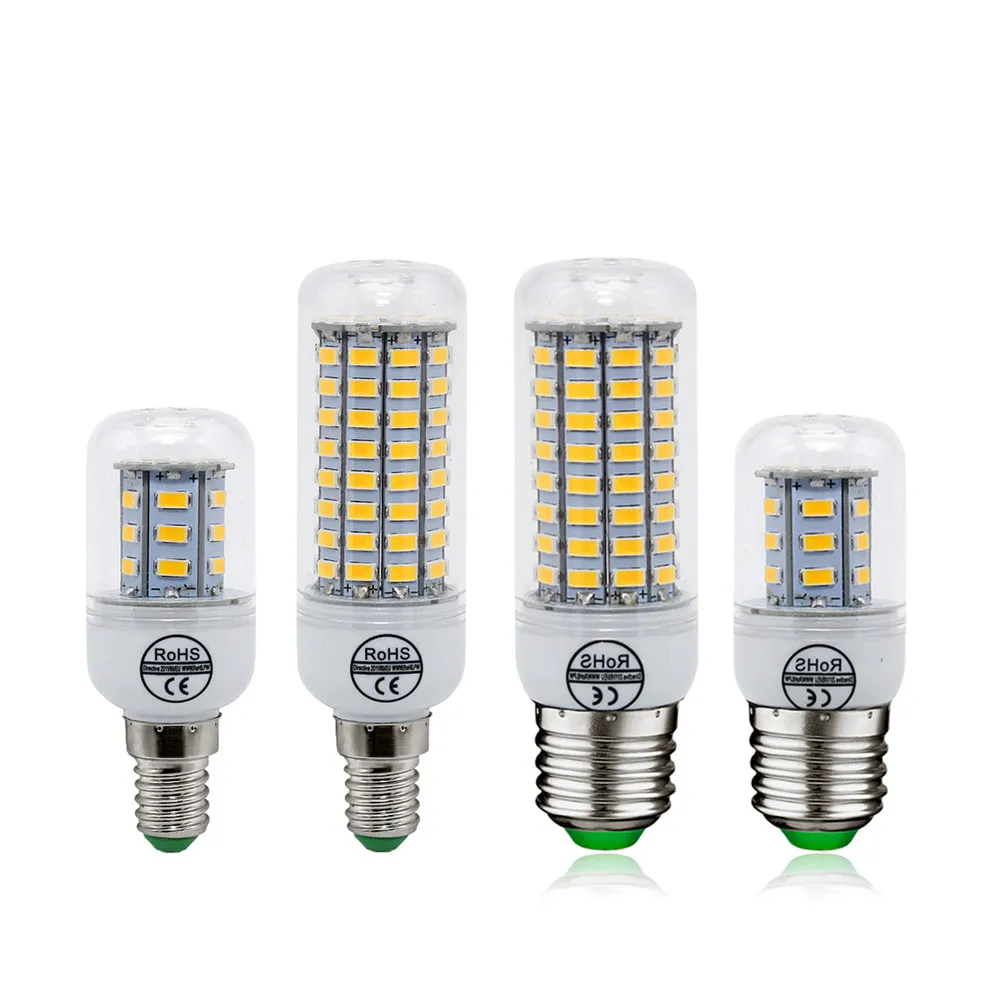 

10 шт. E27 E14 светодиодный кукурузная лампа SMD 5730 лампы в форме свечи 220V домашняя декорационная лампа для Люстра-прожектор 12 24 36 48 56 69 светодиодн...