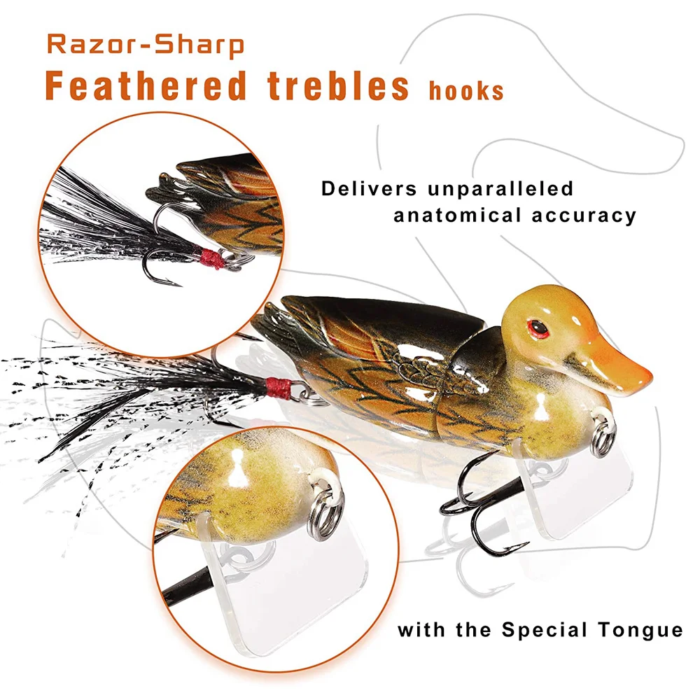 3D с изображением утки лягушки Плавающий поплавок для рыбалки приманки