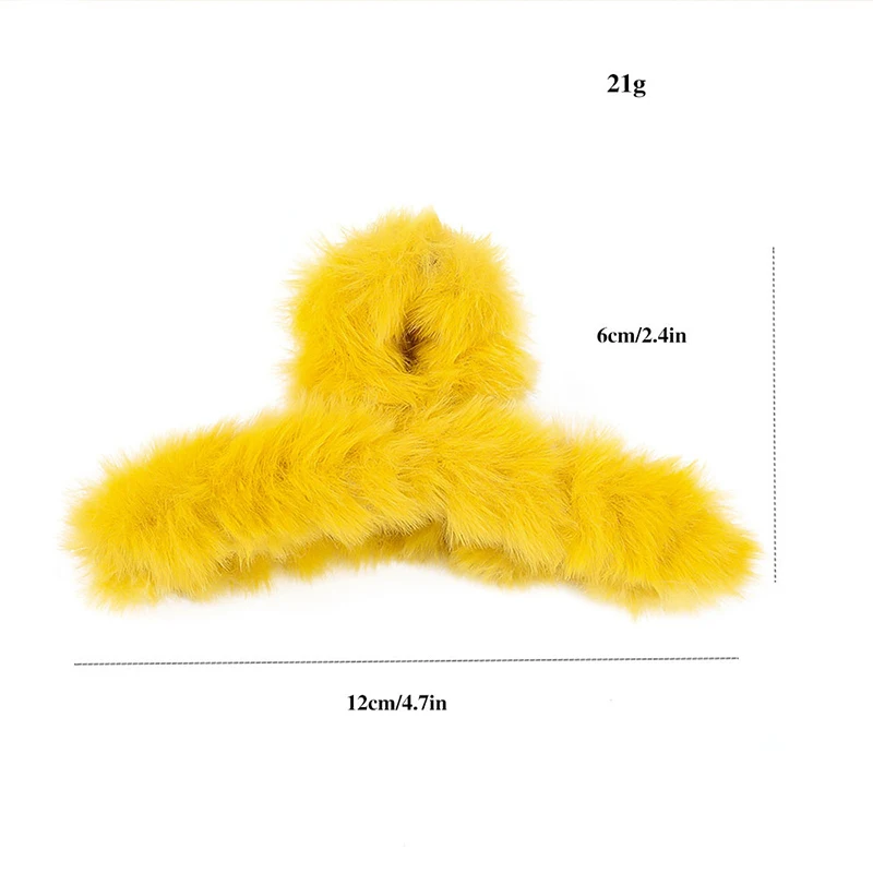 

2021 New Korean Winter Minimalist Plush Solid Color Hair Claw Grip Combs Clip Head Accessories for Women Girls Jewelry