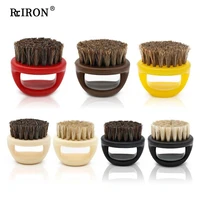 riron high quality barber ring design horse bristle men shaving brush hair salon beard cleaning brush comb