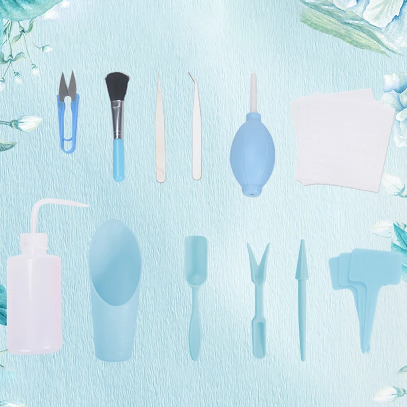 

12pcs/set Seedling Garden Planter Kit Home Bonsai Digging Succulent Supplies Pruning Transplanting Planting Watering Tool