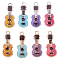 fashion colorful cartoon guitar pendant cute enamel alloy charm for jewelry making accessories wholesale diy earrings findings