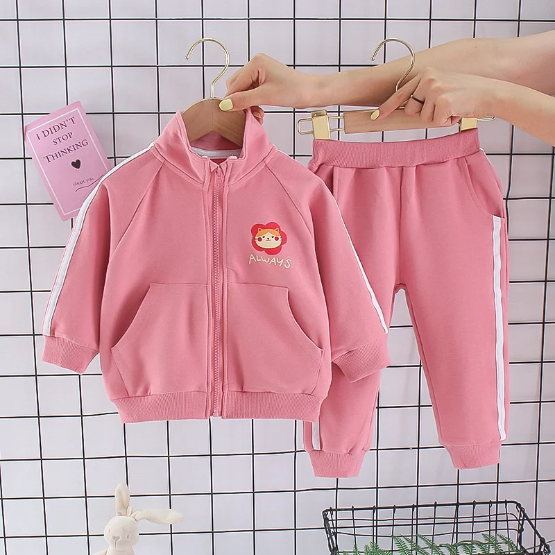 New Spring Autumn Baby Girls Clothes Children Fashion Cotton Jacket Pants 2Pcs/Set Toddler Sports Casual Costume Kids Tracksuits