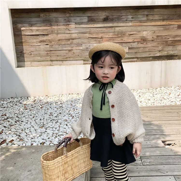 Осень зима Детский кардиган свитера Новинка 2019 года короткая куртка для девочек