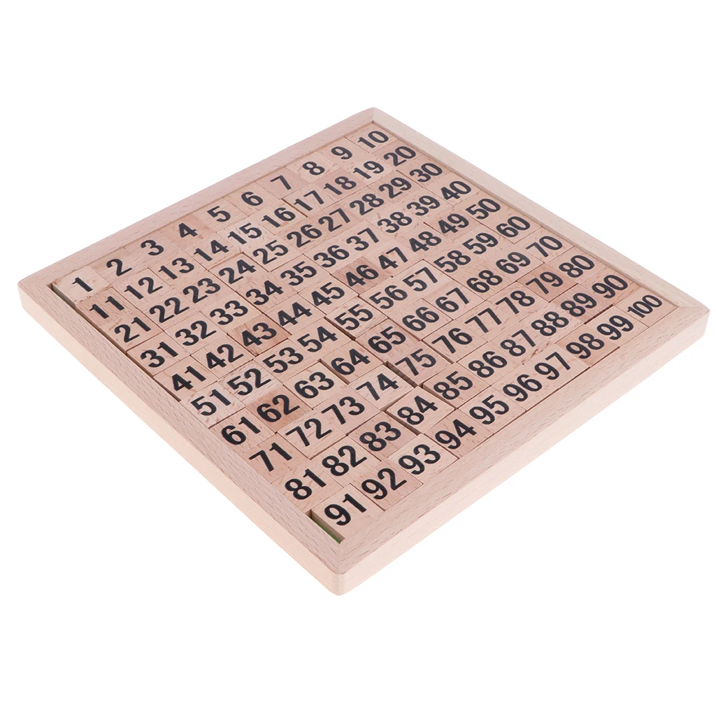 

Wooden Montessori Hundred Board Math Materials Preschool Educational Learning