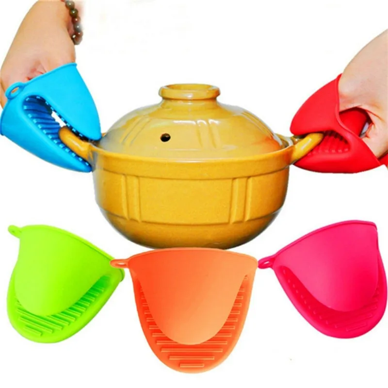 

Silicone Oven Gloves Heat Resistant Gloves Clips Insulation Non Stick Anti-slip Pot Bowel Holder Clip Cooking Baking Oven Mitts