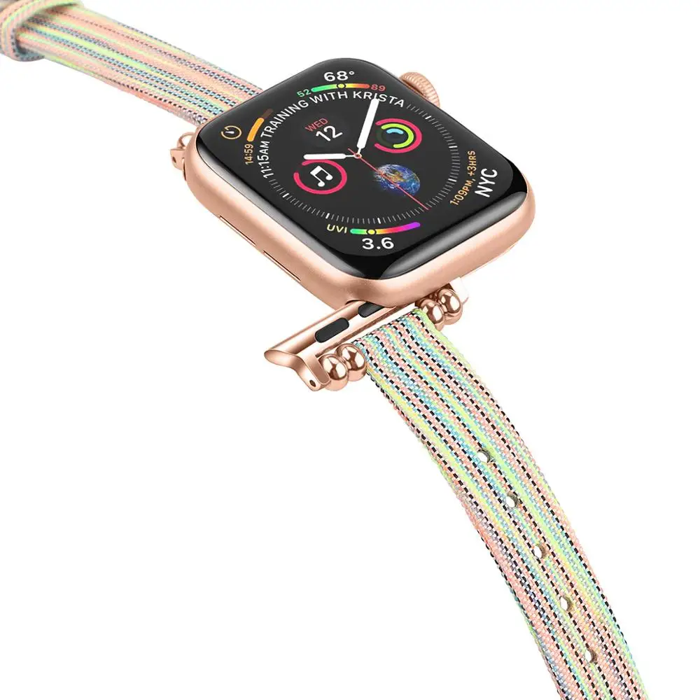 Ремешок тканевый для Apple Watch модный тонкий браслет часов iWatch Series 2 3 4 5 38 мм 40 42 44