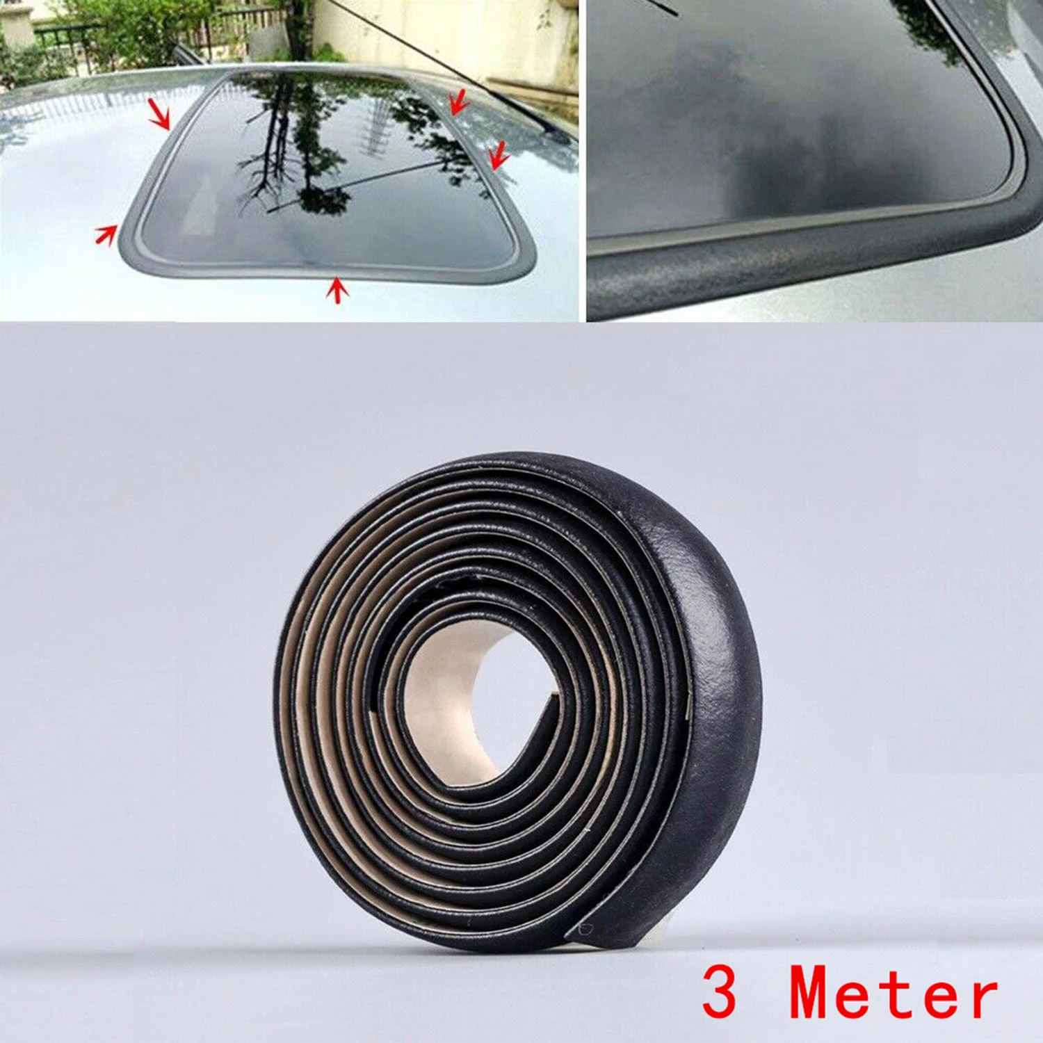 

Decor Sealing Strip Decoration Kit Rubber Set Skylight Moulding Trim Car