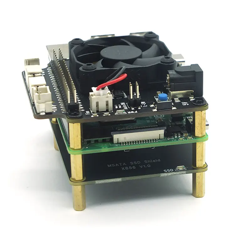 Плата расширения Raspberry Pi 4B + X856 V1.0 mSATA SSD умная плата mgmt X735 с автоматическим